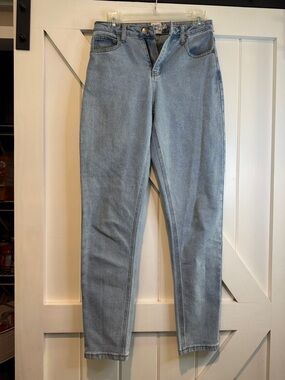 Princess Polly Light Blue High-Rise Slim Jeans